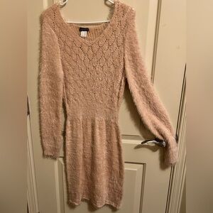 VENUS pink fuzzy sweater dress